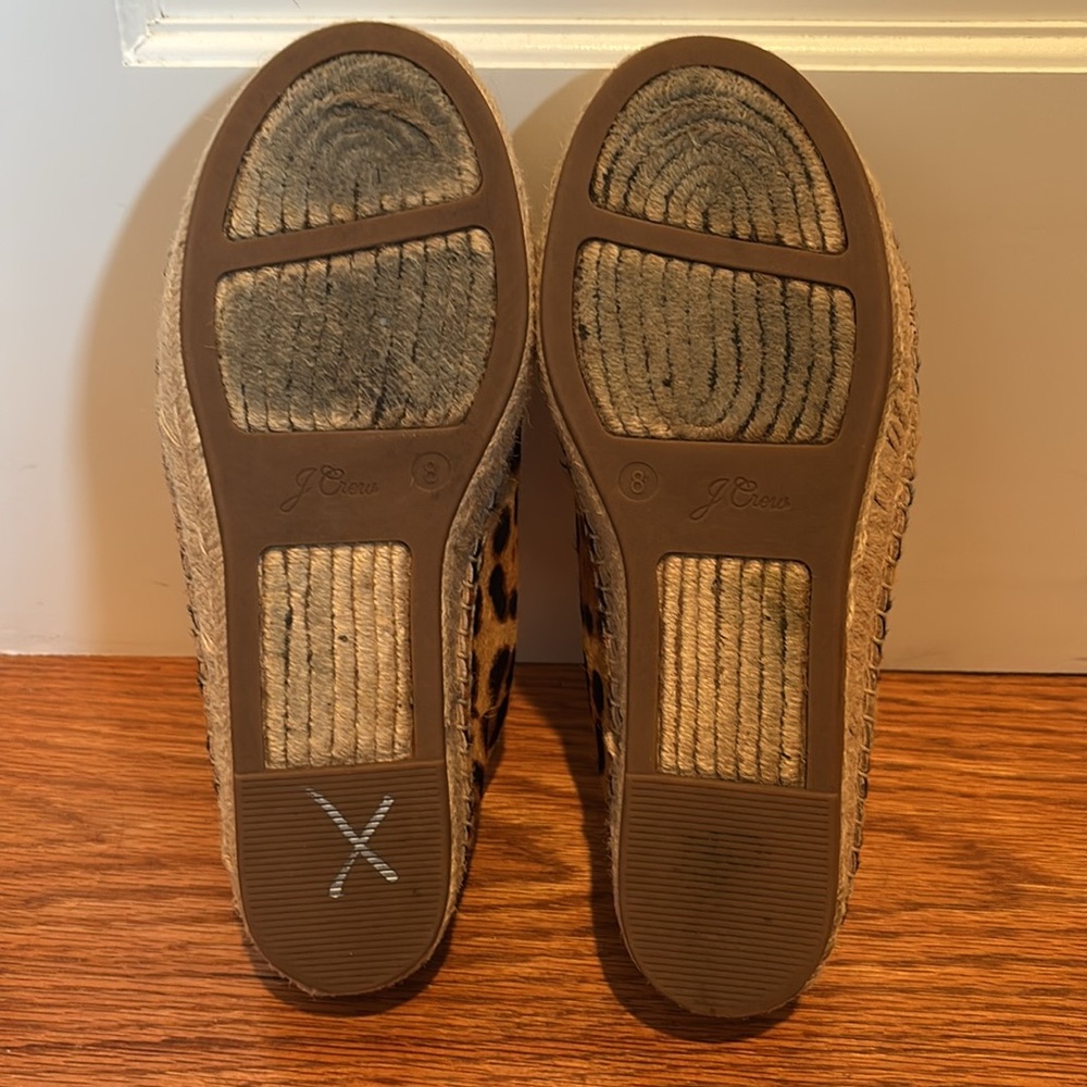 J Crew calf hair lace up espadrille sneakers in Rich Mahogany leopard print - Picture 7 of 16